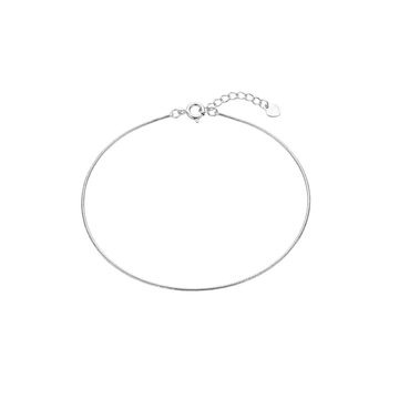 Calm: Snake Chain Anklet in Sterling Silver
