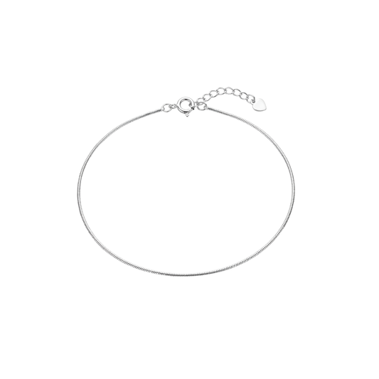Calm: Snake Chain Anklet in Sterling Silver