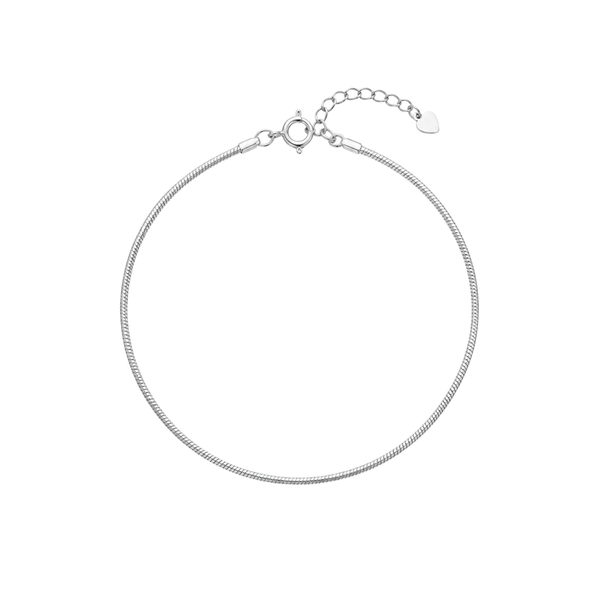 Calm: Snake Chain Anklet in 925 Sterling Silver
