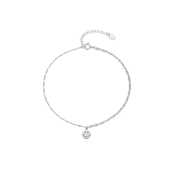 Happy Hour: Smiley Anklet in Sterling Silver