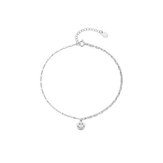 Happy Hour: Smiley Anklet in Sterling Silver
