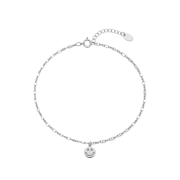 Happy Hour: Smiley Anklet in 925 Sterling Silver