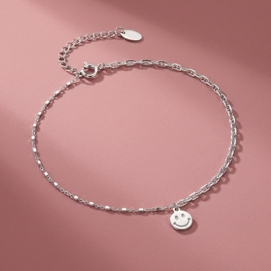 Happy Hour: Smiley Anklet in 925 Sterling Silver