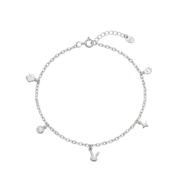 A Little Spark: Sterling Silver Charm Anklet