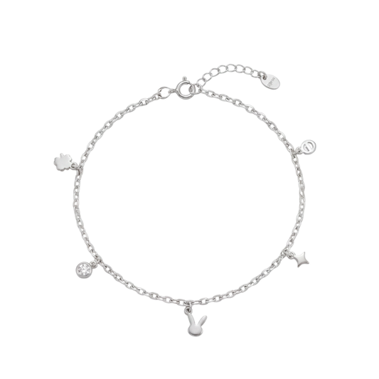 A Little Spark: Sterling Silver Charm Anklet
