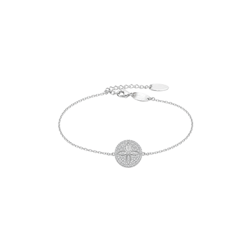 Round Floral Pave Diamond Bracelet