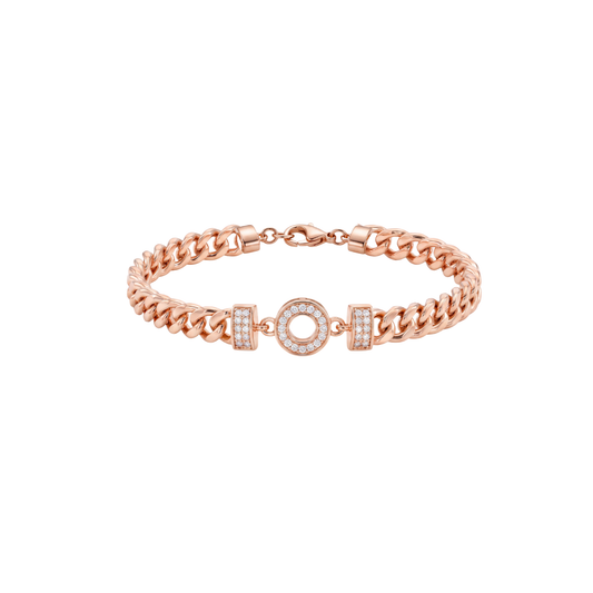 Rose Gold Circle Link Bracelet