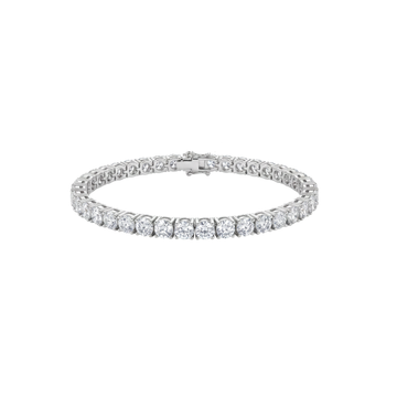 The Headliner: Classic Round Crystal Tennis Bracelet in 925 Sterling Silver