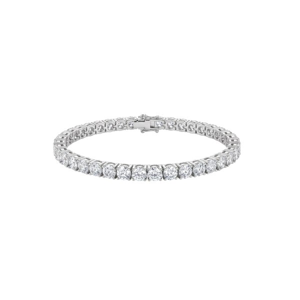 The Headliner: Classic Round Crystal Tennis Bracelet in 925 Sterling Silver