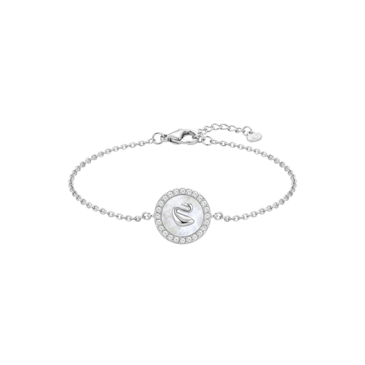 Mother-of-Pearl Swan Station Bracelet