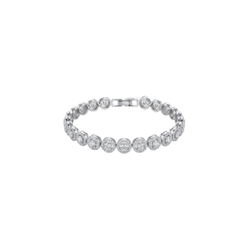 Serendipity: Round Halo Crystal Bracelet in 925 Sterling Silver