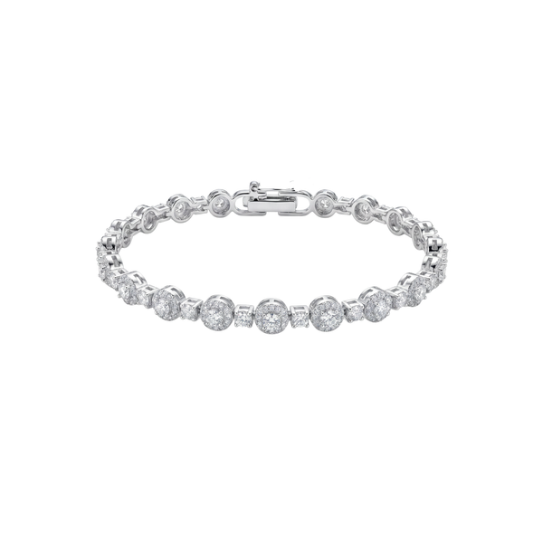 Mon Chéri: Graduated Crystal Bracelet in 925 Sterling Silver