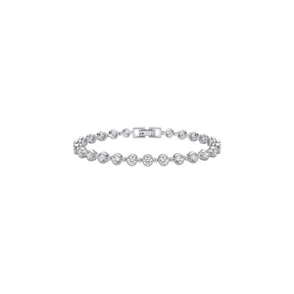 Célina: Round-Cut Solitaire Tennis Bracelet in 925 Sterling Silver