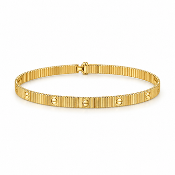 True North: Textured Kada in Gold Vermeil 925 Sterling Silver