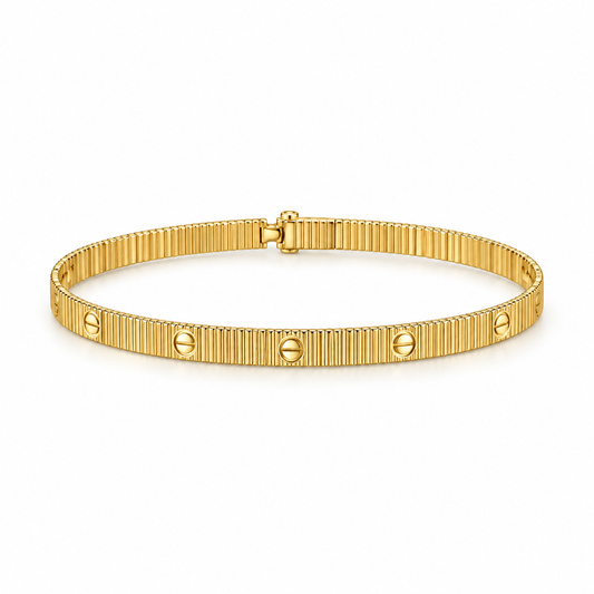 True North: Textured Kada in Gold Vermeil 925 Sterling Silver