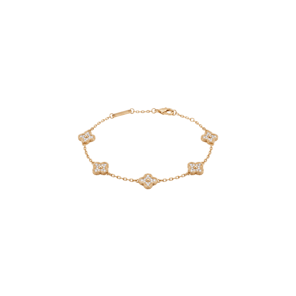 Odelie: Pave Quatrefoil Bracelet in Gold vermeil 925 Sterling Silver