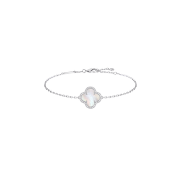 Avoria: Mother of Pearl Quatrefoil Bracelet in Sterling Silver