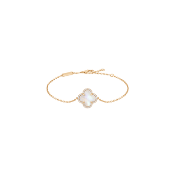 Avoria: Mother of Pearl Quatrefoil Bracelet in Gold-Plated Sterling Silver