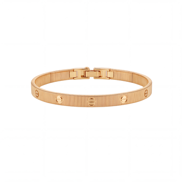 The Essential: Ribbed Screw Motif Bracelet in Gold Vermeil 925 Sterling Silver