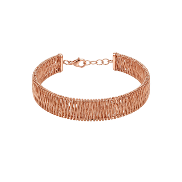 Blush Armour: Rose Gold Vermeil Woven Bracelet in 925 Sterling Silver