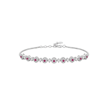 Ruby Floral Cluster Tennis Bracelet