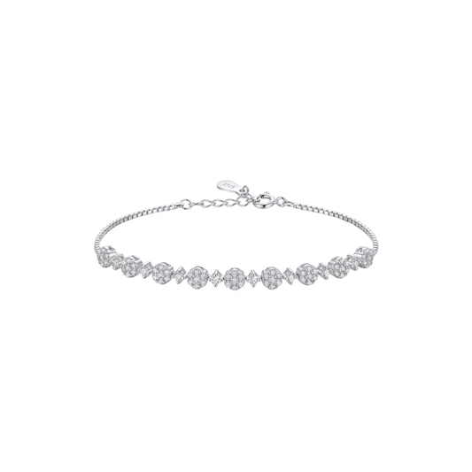 Sparkling Diamond Cluster Tennis Bracelet