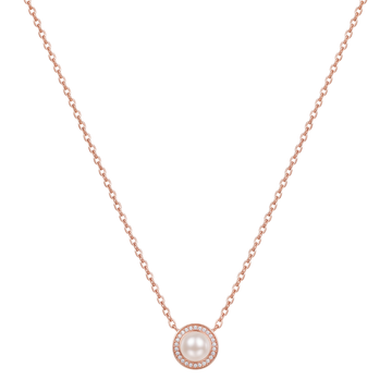 The Iridescent Rose Pearl Halo Pendant Chain