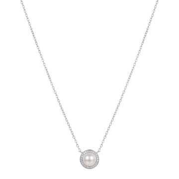 The Sterling Halo Pearl Pendant Chain