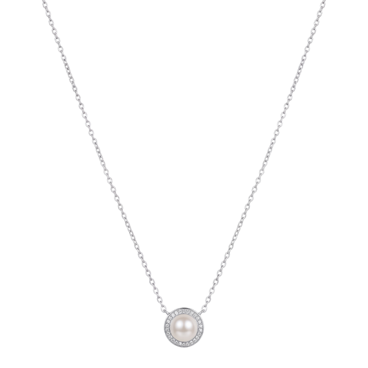 The Sterling Halo Pearl Pendant Chain