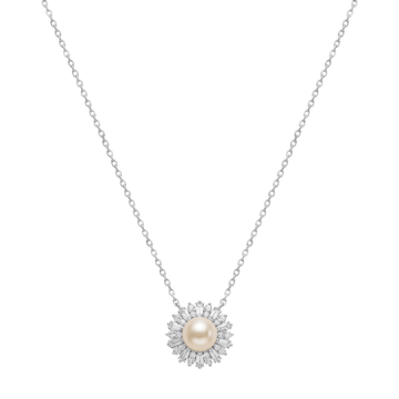 The Sterling Radiant Sunburst Pearl Pendant Chain