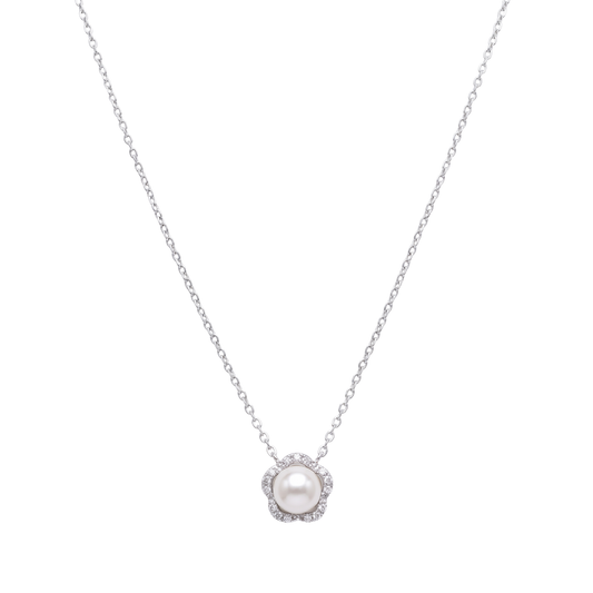 Luminous Pearl Flower Pendant Chain