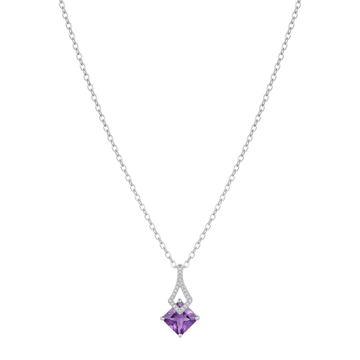 The Sterling Amethyst Geometric Pendant Chain