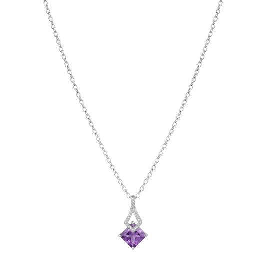 The Sterling Amethyst Geometric Pendant Chain