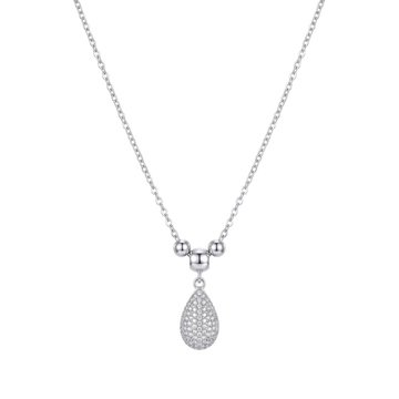 The Sterling Pavé Teardrop Pendant Chain