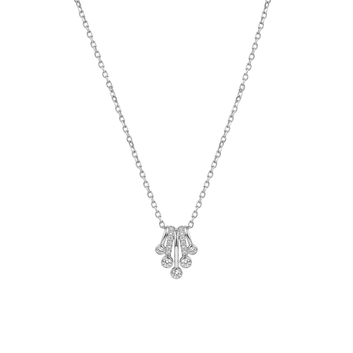 Rivulet: Cascading Diamond Pendant Necklace in 925 Sterling Silver