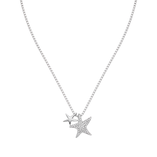 The Sterling Celestial Dual Star Pendant Chain