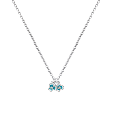 Vibrant Blue Enamel Floral Chain