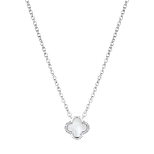 Dainty Four-Leaf Clover Silver Chain