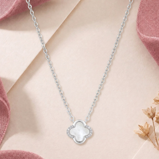Dainty Four-Leaf Clover Silver Chain in 925 Sterling Silver