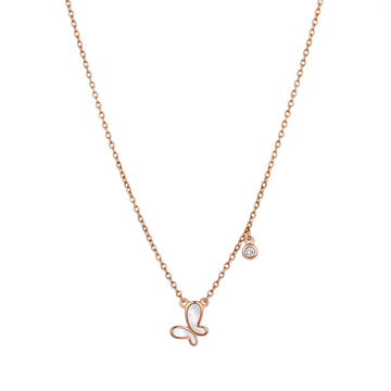 Rose Gold Mother-of-Pearl Butterfly Chain