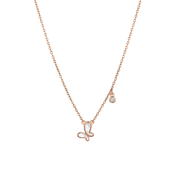 Mariposa: Butterfly Charm Necklace in Gold Vermeil in 925 Sterling Silver