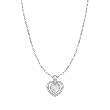 Elegant Mother-of-Pearl Heart Chain