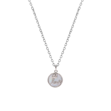 Keepsake: Mother of Pearl Love Pendant Necklace in 925 Sterling Silver