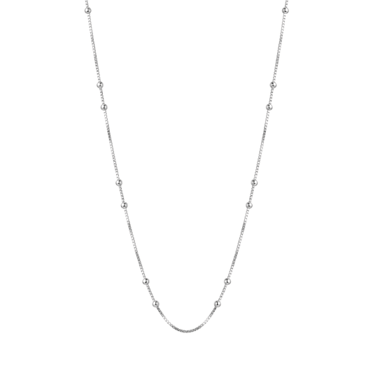 The Sterling Beaded Satellite Box Chain