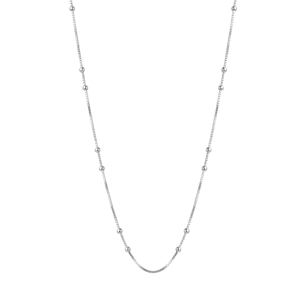 Quietly Yours: Delicate Station Bead Chain in 925 Sterling Silver