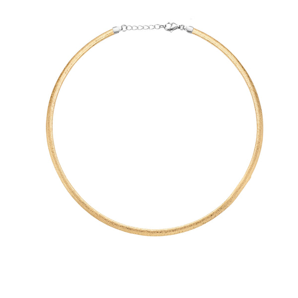 Silken: Textured Collar Chain in Gold Vermeil 925 Sterling Silver
