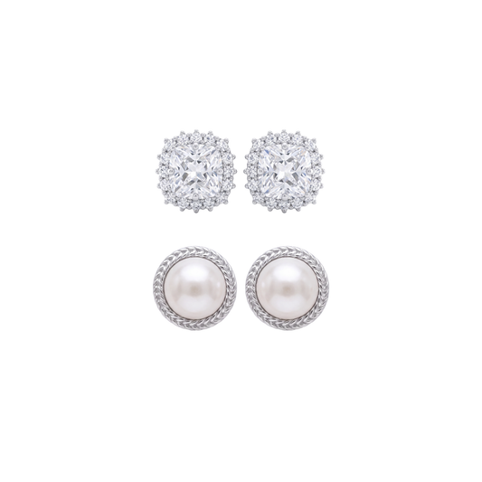 Classic Cushion Cut Halo Stud Earrings