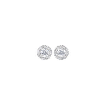 Brilliant Halo Diamond Stud Earrings