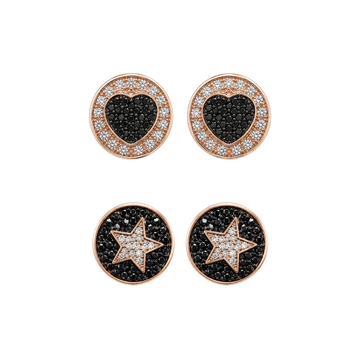 Celestial Black Pave Star Stud Earrings