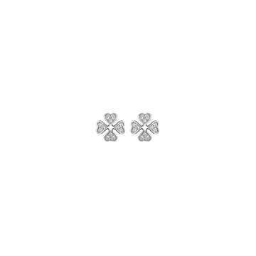 Dainty Open Heart Clover Earrings
